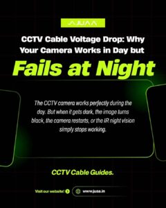 CCTV Cable Voltage Drop: Camera Din Mein Theek, Raat Mein Fail Kyun Hota Hai?