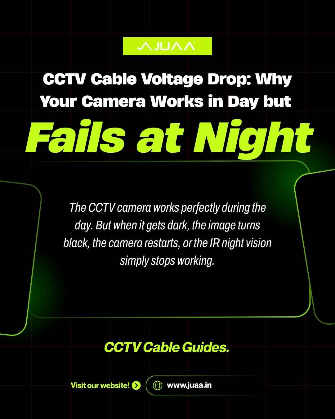 CCTV Cable Voltage Drop: Camera Din Mein Theek, Raat Mein Fail Kyun Hota Hai?